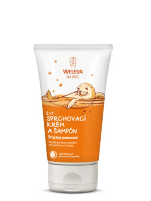 2v1 Sprchovací krém a šampón pre deti Šťastný pomaranč Weleda Objem: 150 ml