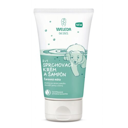 2v1 Sprchovací krém a šampón pre deti Čarovná mäta Weleda Objem: 150 ml